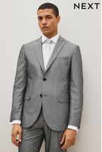 Light Grey Regular Fit Suit: Jacket