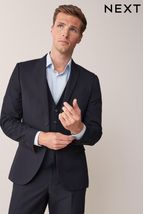 Navy Regular Fit Suit: Jacket