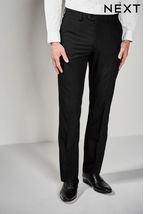 Black Regular Fit Suit: Trousers