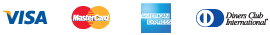 pay by visa, mastercard, american express, diners club international